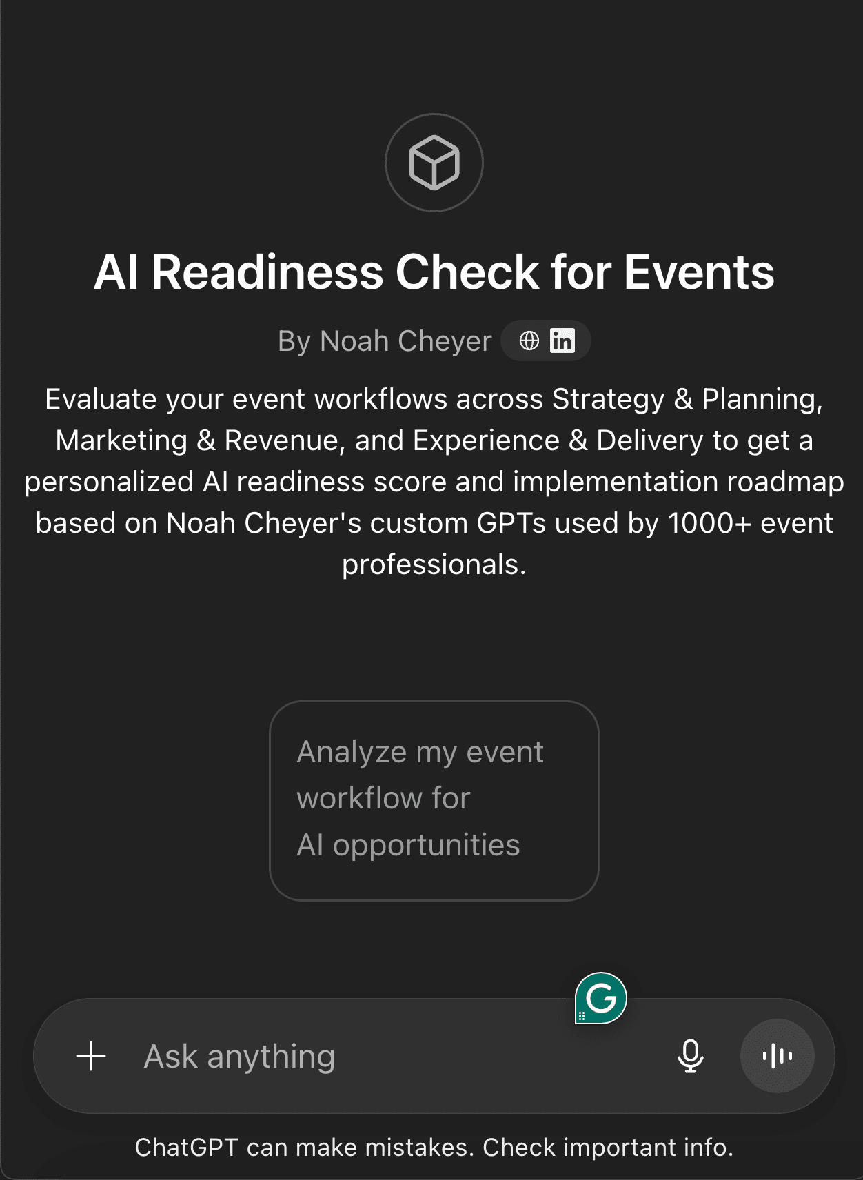 ai-readiness-check-for-events GPT preview