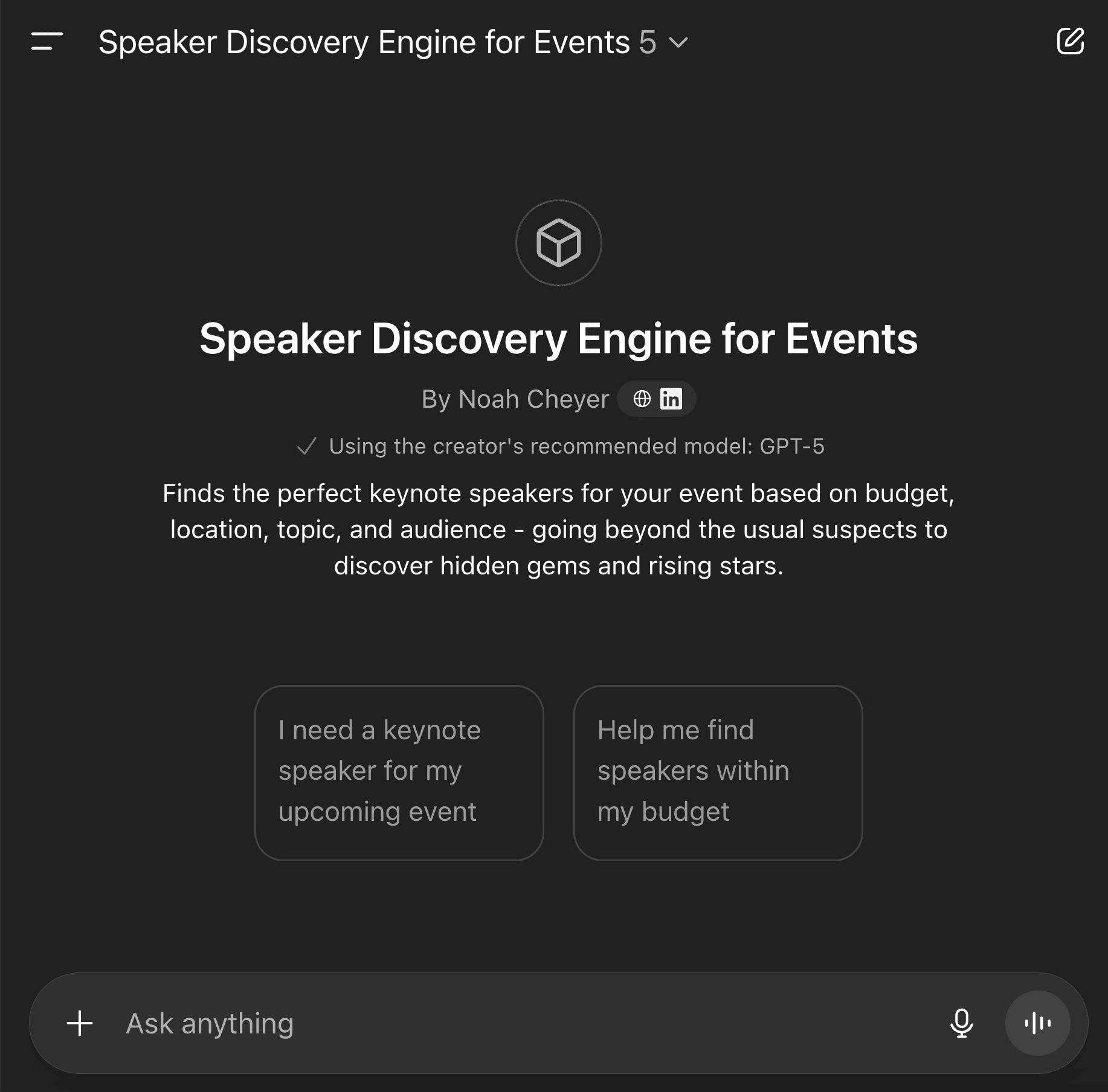 speaker-discovery-engine GPT preview