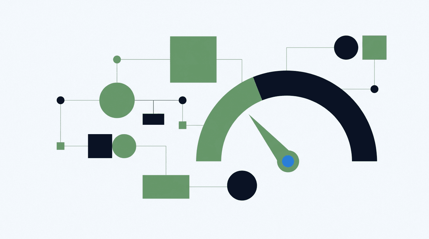Abstract gauge illustration representing an AI readiness score
